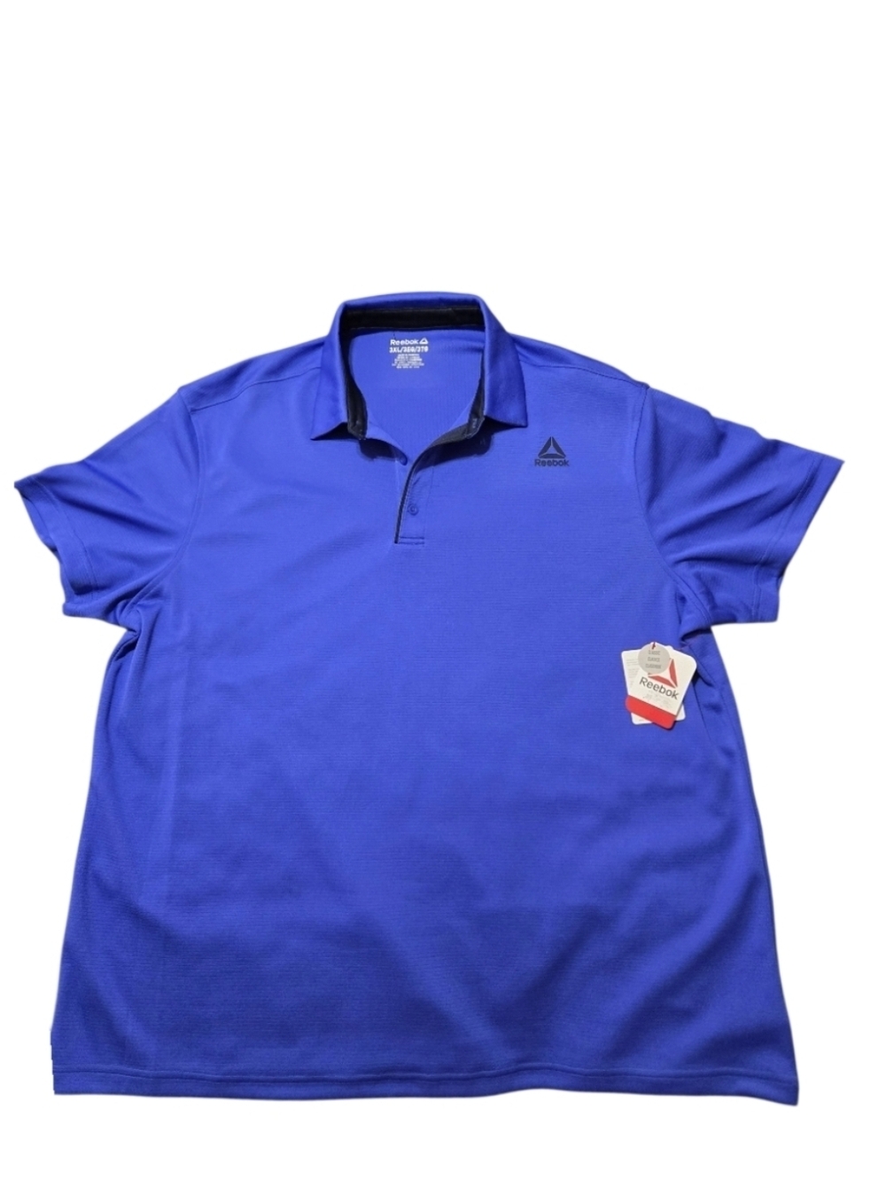 Reebok SS Performance Polo Classic Golf Shirt Men's Activewear Dazzling Blue 3XL